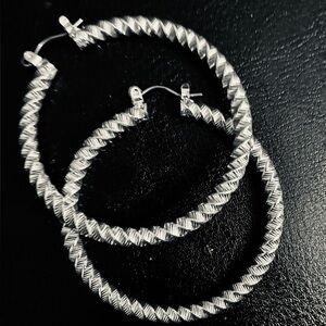 24kt Filled Silver Twist Hoop Earrings